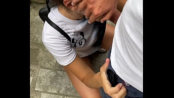 TALL SKINNY TEEN BRUNETTE FLASHES NATURAL TITS IN PUBLIC - RISKY DEEPTHROAT BLOW JOB AND SLOPPY DOGGY STYLE SEX