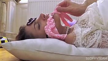 POV Close Up - tied up Bondage Sex &amp_ BJ Spit on her Face