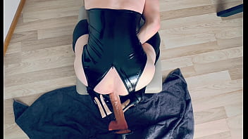 latex high heels hardcore anal machine fuck with a huge big dildo get harder and faster with cumshot filled hole