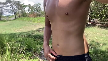 Flash: Soft Dick Cumshot Near a Bridge