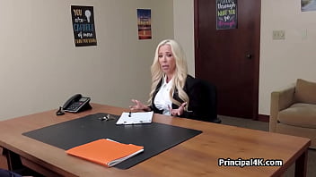 MILF school secretary milks big fat dick to save the day