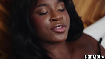 Horny black MILF fucked herself before hardcore sex with big black cock guy