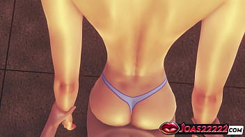 Gwen in Bikini Standing Sex - Big Tits &amp_ Ass Oil Doggystyle Fuck with Big Ass Cumshot (3D Hentai)