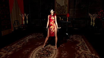 Demure spy Ada Wong in skimpy red dress ready to exchange her body for info