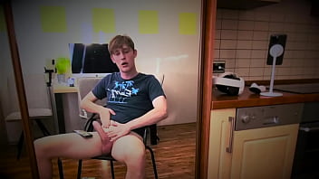 Blonde boy chases big fat cock - Cumshot