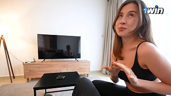 Sexy brunette realtor fucks client and gets cum in pussy