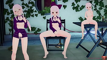 White-Haired Beauty Masturbates at Outdoor Pool, Squirts Until the Water Rises