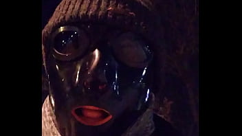 Walking thru the city in my studio gum hood at night