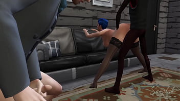 cuck leftist in the west invited a bull for his blue hair wife