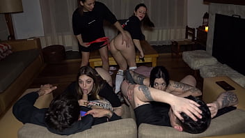 The great Argentinian porn ORGY: 4 whores thirsty for cock and 2 lucky guys! - Knock Knock Club