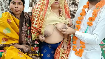 Everbest Indian Couple First Wedding Night Sex Enjoy with mother in law threesome sex