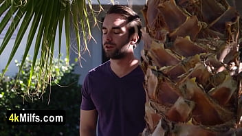 Beautiful MILF Cherie doing her workout when her stepson arrives