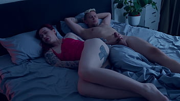 Step Mom shares step son'_s bed after quarrel - risky hot fuck!