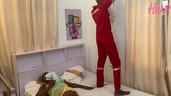 BLACK TECHNICIAN REPAIRS HORNY HOUSEWIFE PUSSY- PART 2. WATCH FULL PART IN RED ON 4K