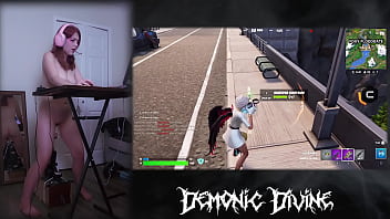 Gamer Gooner Girl Plays Fortnite with Fuck Machine Part 1