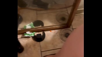Hooker fucks customer in the bathroom of the trap house &_ takes a load on her perfect ass