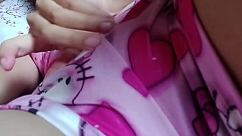 College girl masturbates with her pink shorts and her pink vagina