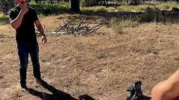 Two Milfs Seduce Hiker With Their Big Tits and Pussies