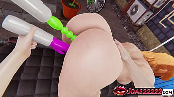 Batgirl Rule34 3D Hentai &ndash_ Latex Fetish Pussy Licking, Double Vibrator Insertion &_ Fingering Orgasm
