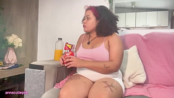 Fat Girl Massive Farts While Eating &_ Watching TV