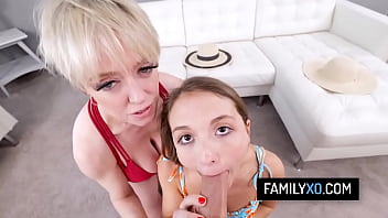 Horny teen fucks with her step-parents before going to a party - Dee Williams, Mira Monroe