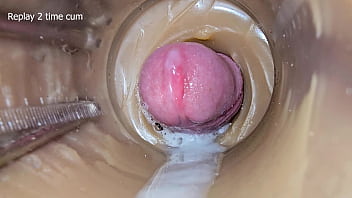 Camera Inside Deep Pussy Captures Huge Ejaculation of Sperm 2 times
