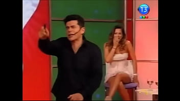 Argentine model, actress and TV personality Karina Jelinek shows multiple upskirts