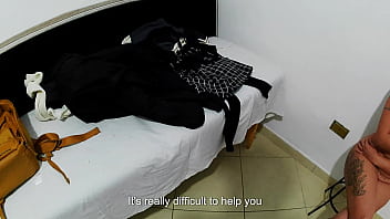 A strip search by an airport police officer ends in sex. POV