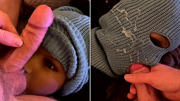 Daddy loves it when you give him a blowjob and lick his big hairy balls! Lots of cum for you!