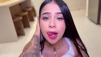 I make dinner for my stepbrother and we end up fucking hard!!