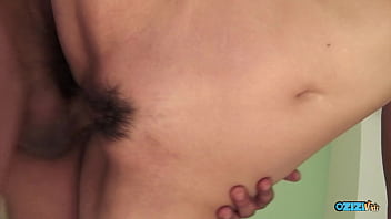 These two guys oiled her up and made her love tunnel wet ready for drilling