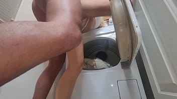 Hotwife Gets Bent Over and Creampied While Doing Laundry