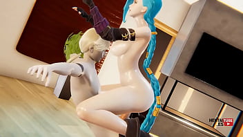 LOL Hentai - Jinx Ridding a dick