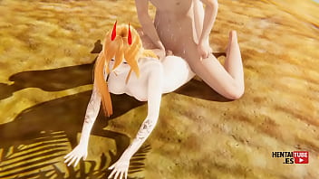 Chainsaw Man Hentai - Power fucked in the beach - Asian Japanese Manga Anime Porn