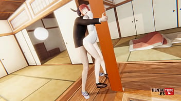 Chainsaw Man Hentai - Aki fucks Makima while she&#039_s clinging to the column of her house.