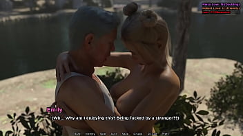 Naked sexy girl got fucked by a stranger old man in forest