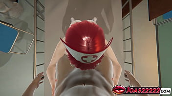 Hospital Nurse with Huge Boobs Rule34 - POV Handjob for Big Dick, Sloppy Blowjob, Sitting Irrumatio Mouth Fuck with Massive Cumshot on Her Face