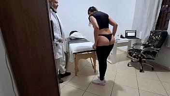 A MILF gets fingered by the proctologist during an anal exam.