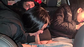 A double blowjob in my friend&#039_s car DIRTY MORBID GIRLS