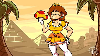 Princess Daisy found a funky mushroom