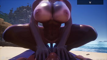 Wild Life - Big Ass Big Tit Curvy MILF (Shey) fucks her Big Black Dick (Locu) on the Beach wearing a bikini. She drains his balls and squirts all over that hard cock.