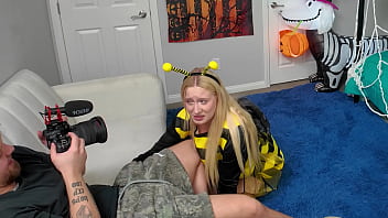 Thick Blonde Has Halloween Sex BTS - Kallie Taylor