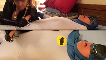 Granny Catwoman Deep Throats Batman'_s Cock