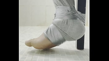 Male gym coach tied feet - Video #2