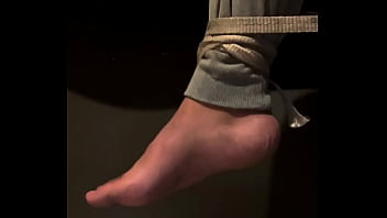 Male gym coach tied feet - Video #1