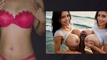 Beach Party Three best friend Triple blowjob BBC-masturbation with ai