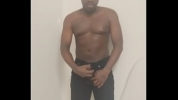 Getting ready to take a shower after celebrating the last month of my zodiac with new shaved hair and facial hair for free