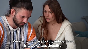 Stepmother caught me with her AI nudes. She get horny and let me fuck her