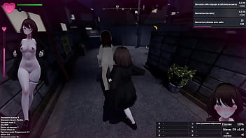 A lustful perverted exhibitionist girl opened her coat and showed her body on the street in public