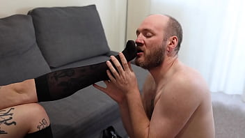 Goth Domme Gets Her Sweaty Stockings &amp_ Feet Worshipped